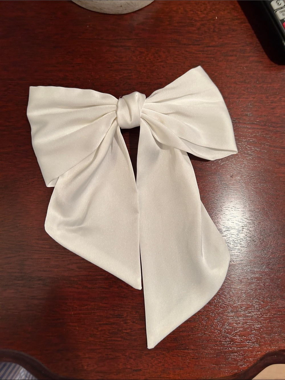 Anthropologie white Satin Bow Hair clip new without tags bride